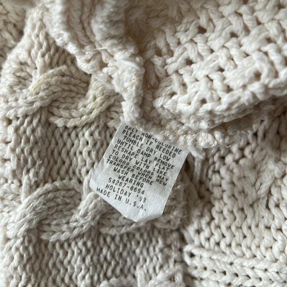 Cream/white 100% cotton cable knit chunky sweater - Picture 5 of 6